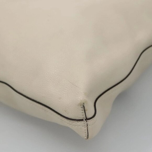 GUCCI Web Sherry Line Tote Bag Leather Ivory 572768 Auth mr1460 - Picture 11 of 16